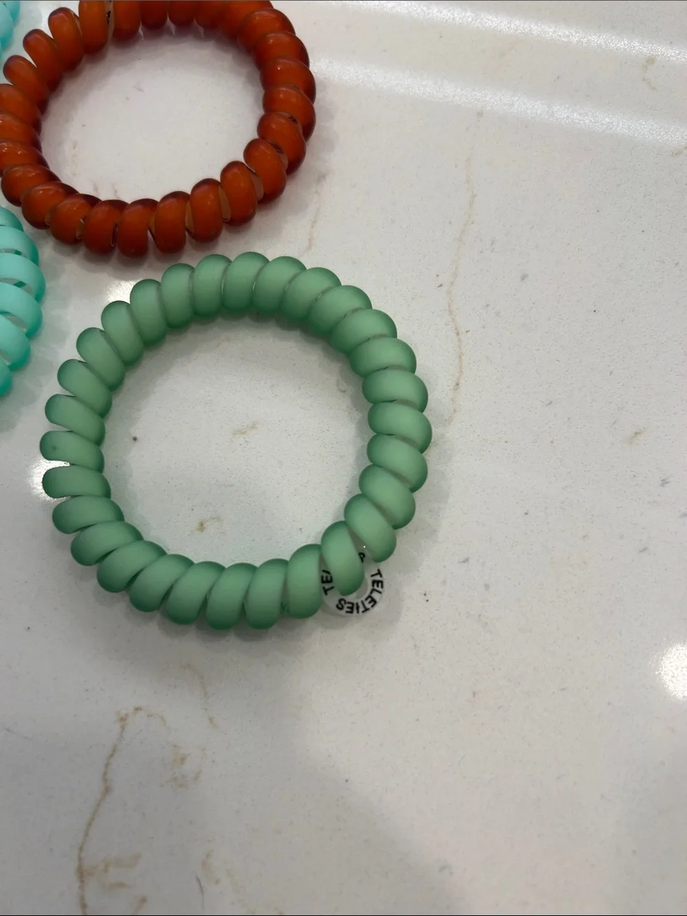 *NWOT* Teleties Large - Set of 5 - Mint, Turquoise & Burnt Orange